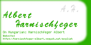 albert harnischfeger business card